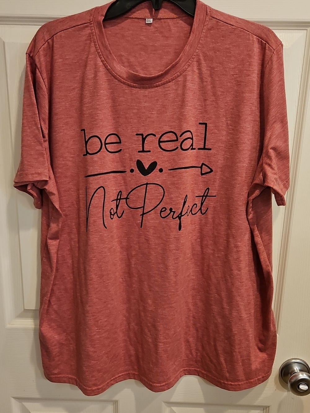 Women's 'be real Not Perfect' Graphic T-Shirt - Pink